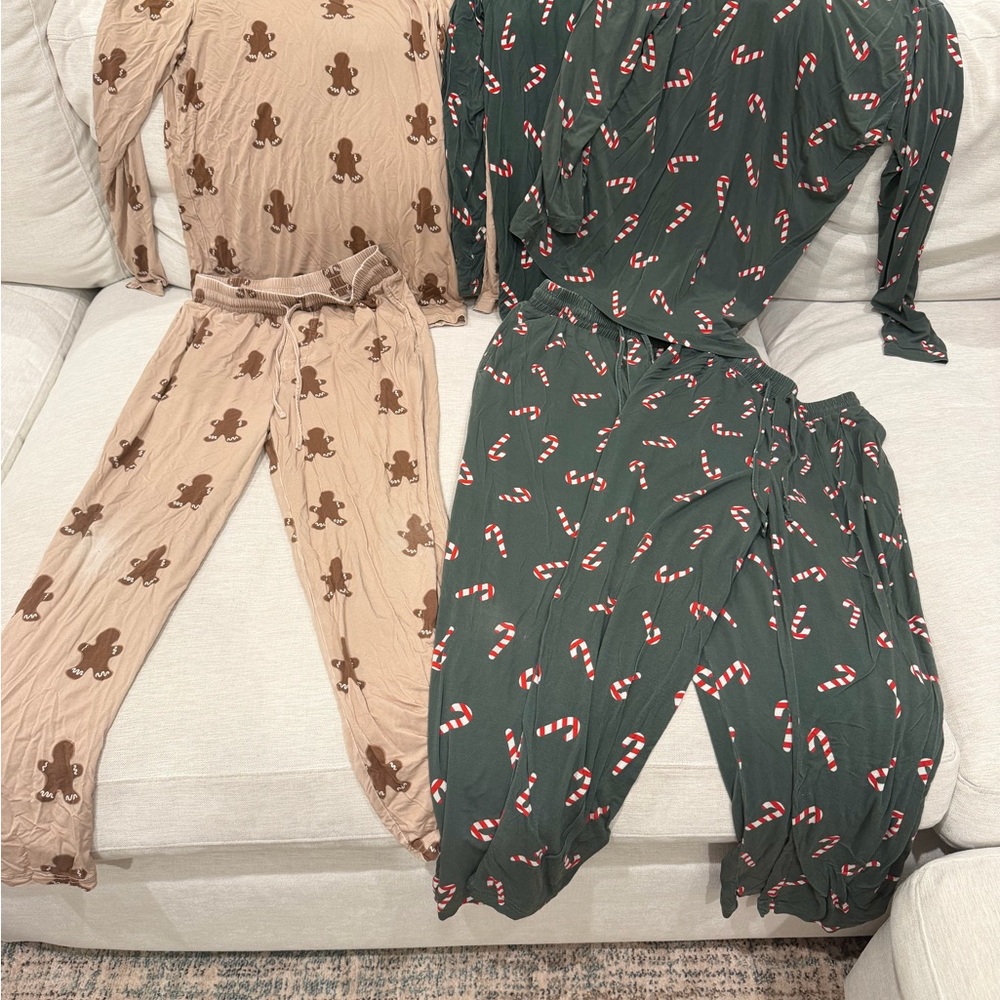 Festive Gingerbread and Candy Cane Kids Pajama Set